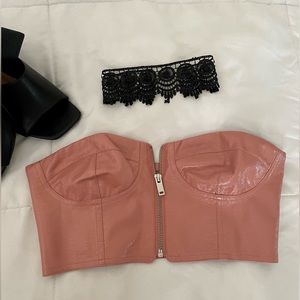 Urban Outfitters Leather Bustier Crop Top